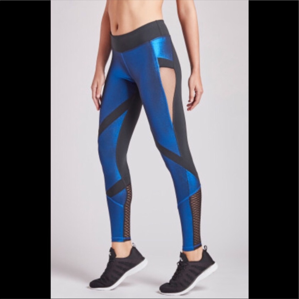 LUKKA LUX BLUE BRAZEN METALLIC LEGGINS